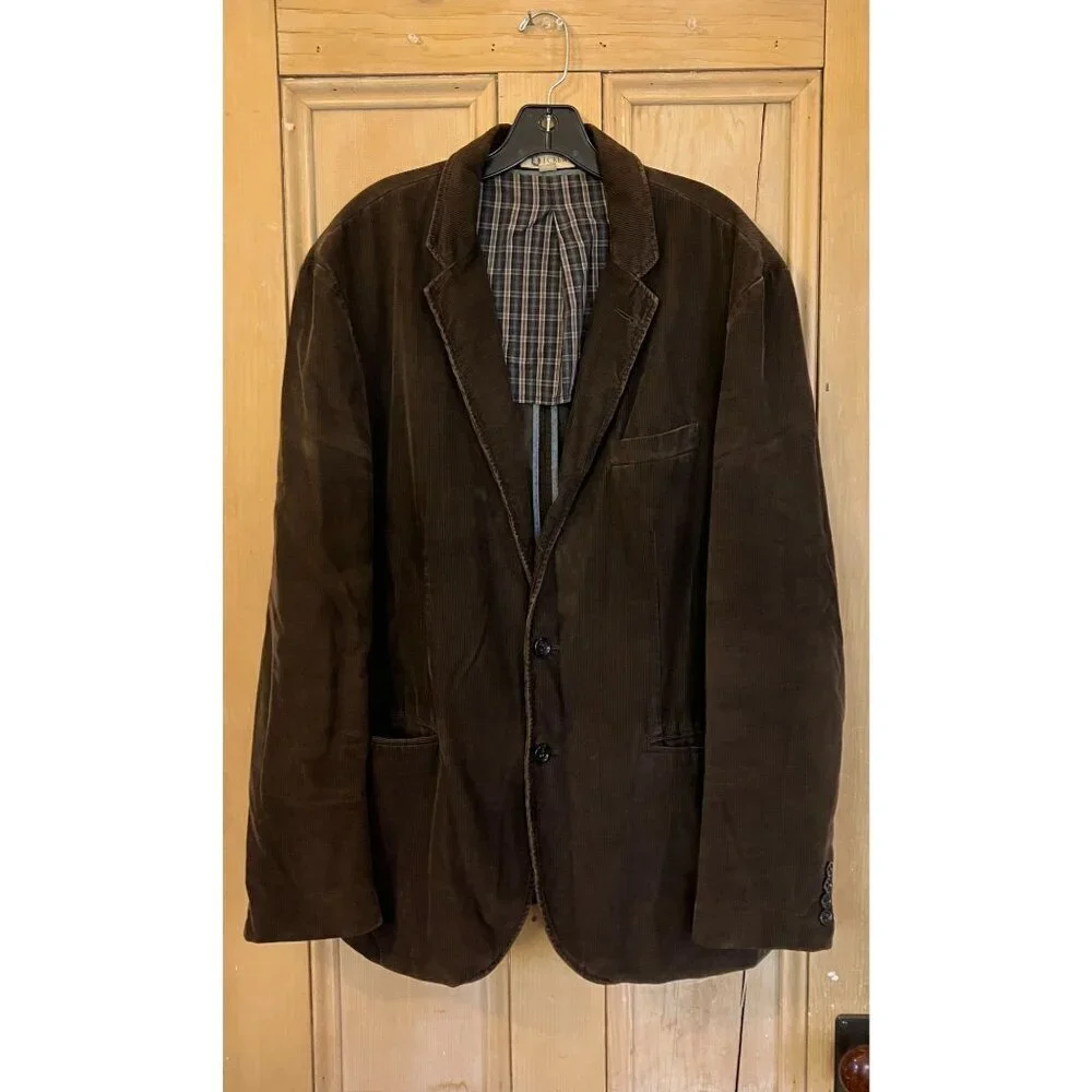 J.Crew Mens Vintage Y2K Corduroy Academia Blazer Jacket Size XL Brown FA EXC